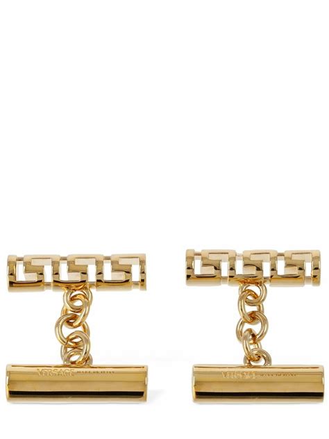 gold greek cufflinks versace|Versace cufflinks silver.